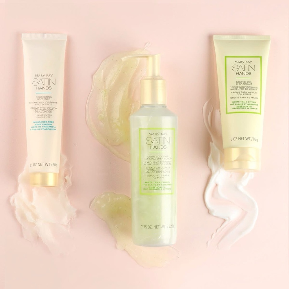 NWT SET Mary Kay WHITE TEA CITRUS Satin Hands Full Size Pampering Self Care Spa - Picture 2 of 2